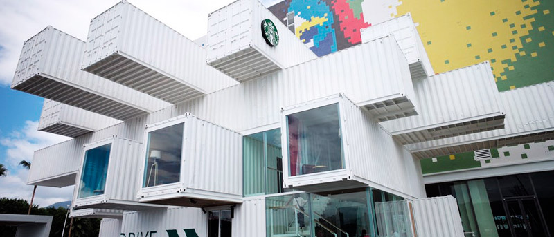 Nueva Tienda Starbucks Con Containers En Taipéi